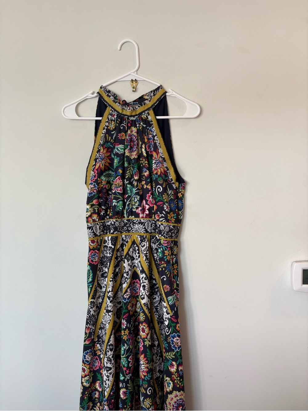Eliza J navy Floral Halter Maxi with handkerchief hem - Picture 6 of 15